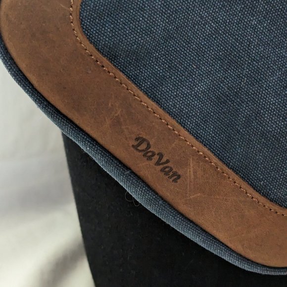 DaVan Sling Shoulder Bag Leather Trim W/ Water Repellent Canvas - Picture 2 of 4